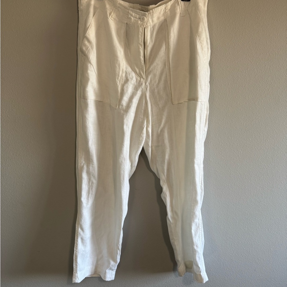 J. Crew Women’s White Linen Casual Pants